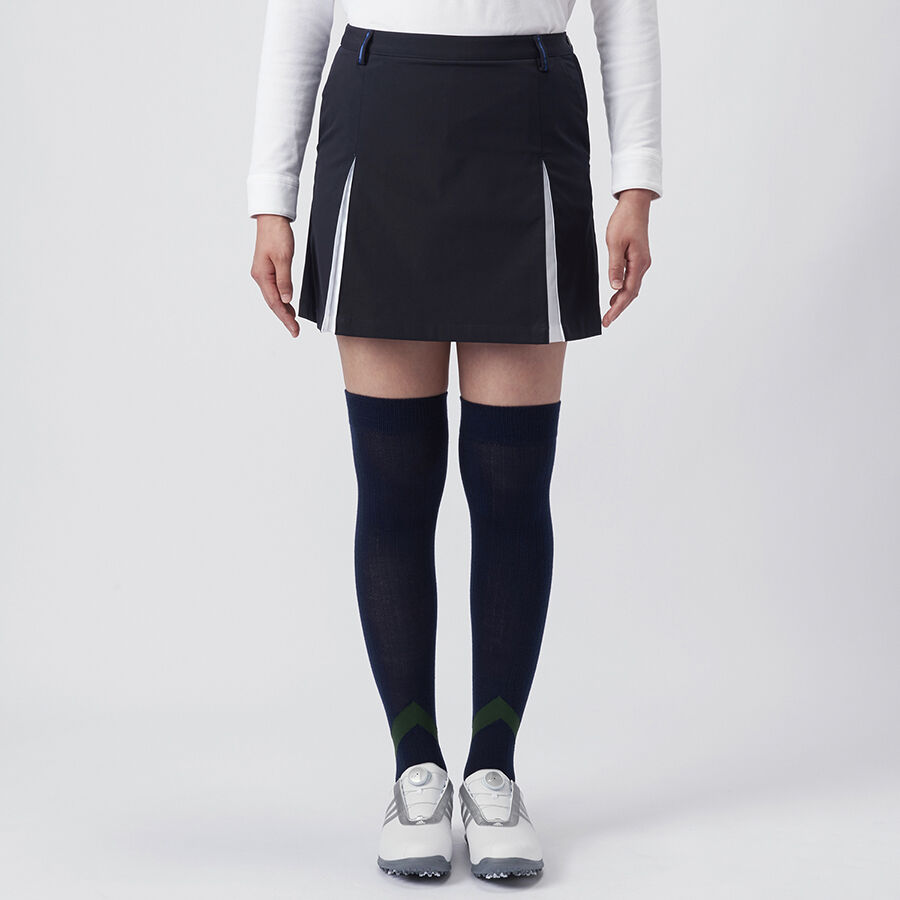 Pre-Styled Pleated Skort With Chain Detail