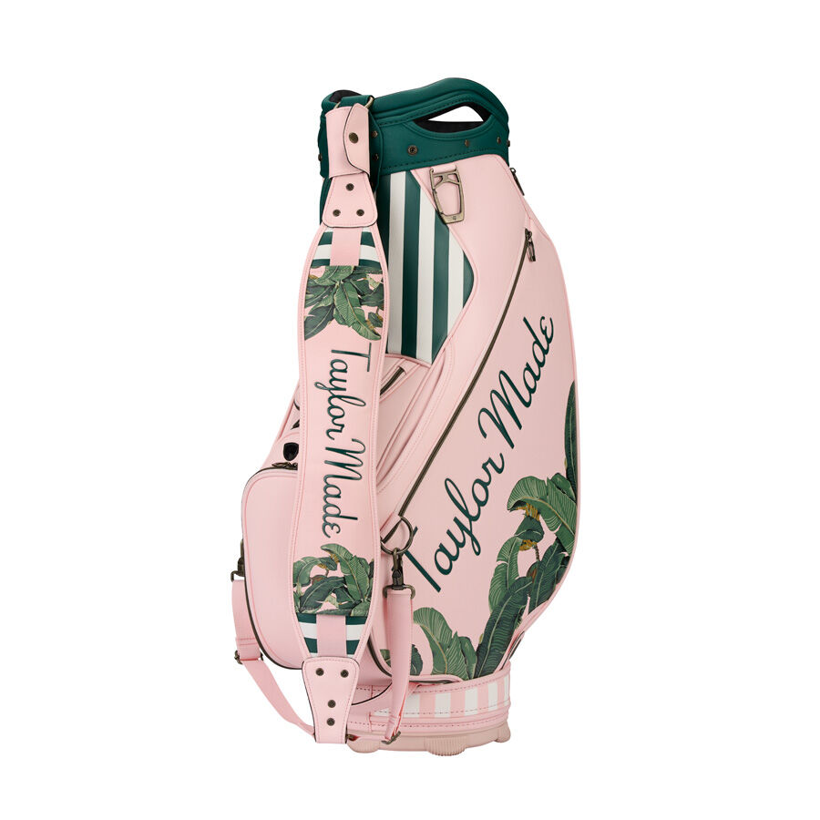TaylorMade ゴルフバッグ ホワイト/グリーン レディース 花刺繍 Palms and Pastels Staff Bag | TaylorMade